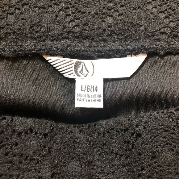 VOLCOM EUC Black Lace Boho Maxi Skirt - Size Large 14 - Picture 10 of 13